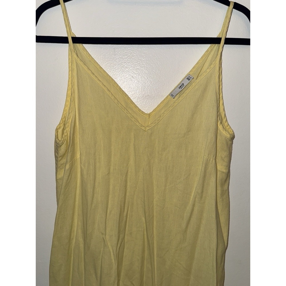 MANGO Women Sleeveless sundress yellow size medium (6) - Picture 4 of 8